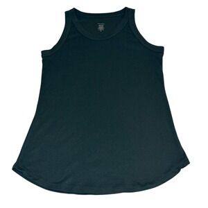 Urban Diction Women Tank Top XL Dark Green Sleeveless Crew Neck Curved Hem 0057
